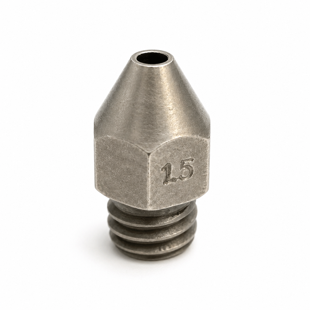 MK8 hardened steel 1.5mm 3D printer nozzle, M6 thread, 1.75mm filament, Creality Ender 3 compatible
