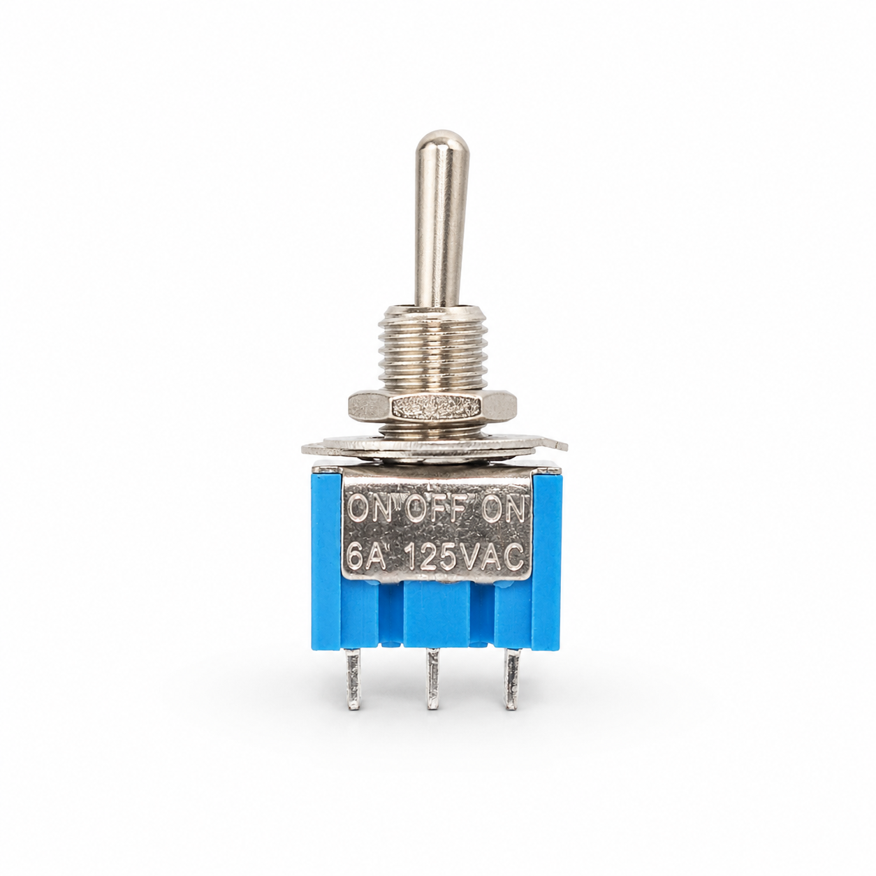 MTS-103 Mini Toggle Switch – SPDT ON-OFF-ON 250VAC