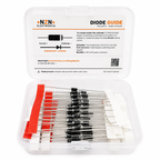 Inside view of the diode kit storage case compartments