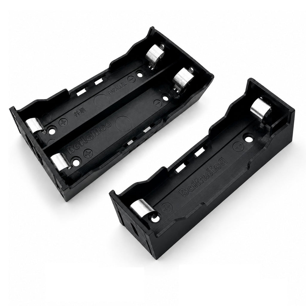 18650 Battery Holder Case with Solder Pins – 1 & 2 Slot, PCB Mount (ABS)