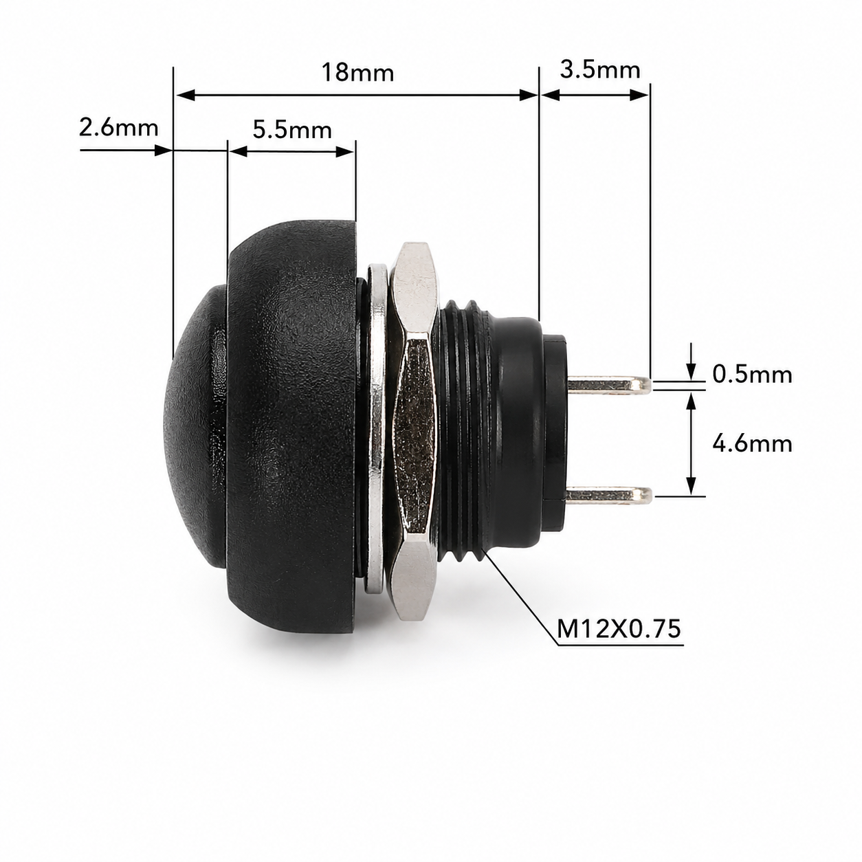 PBS-33B 12mm Waterproof Momentary Push Button Switch