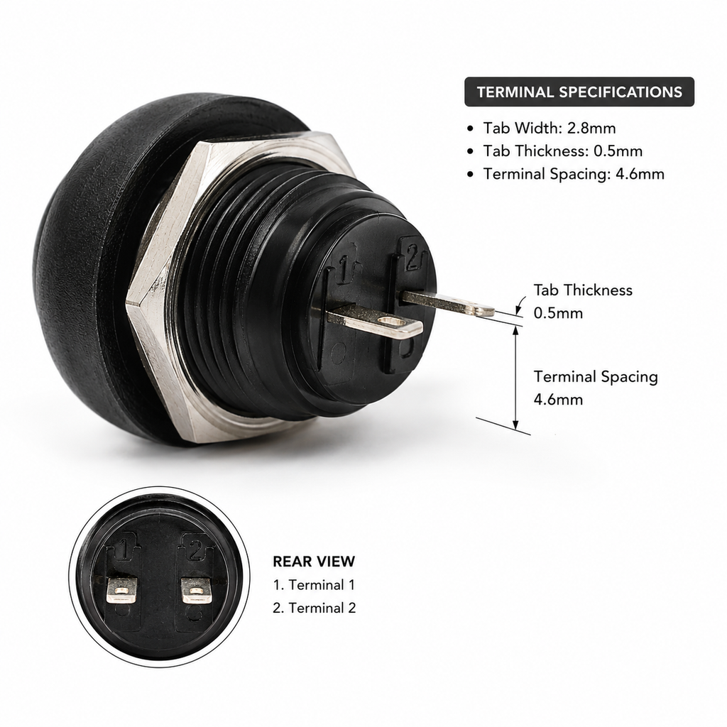 PBS-33B 12mm Waterproof Momentary Push Button Switch
