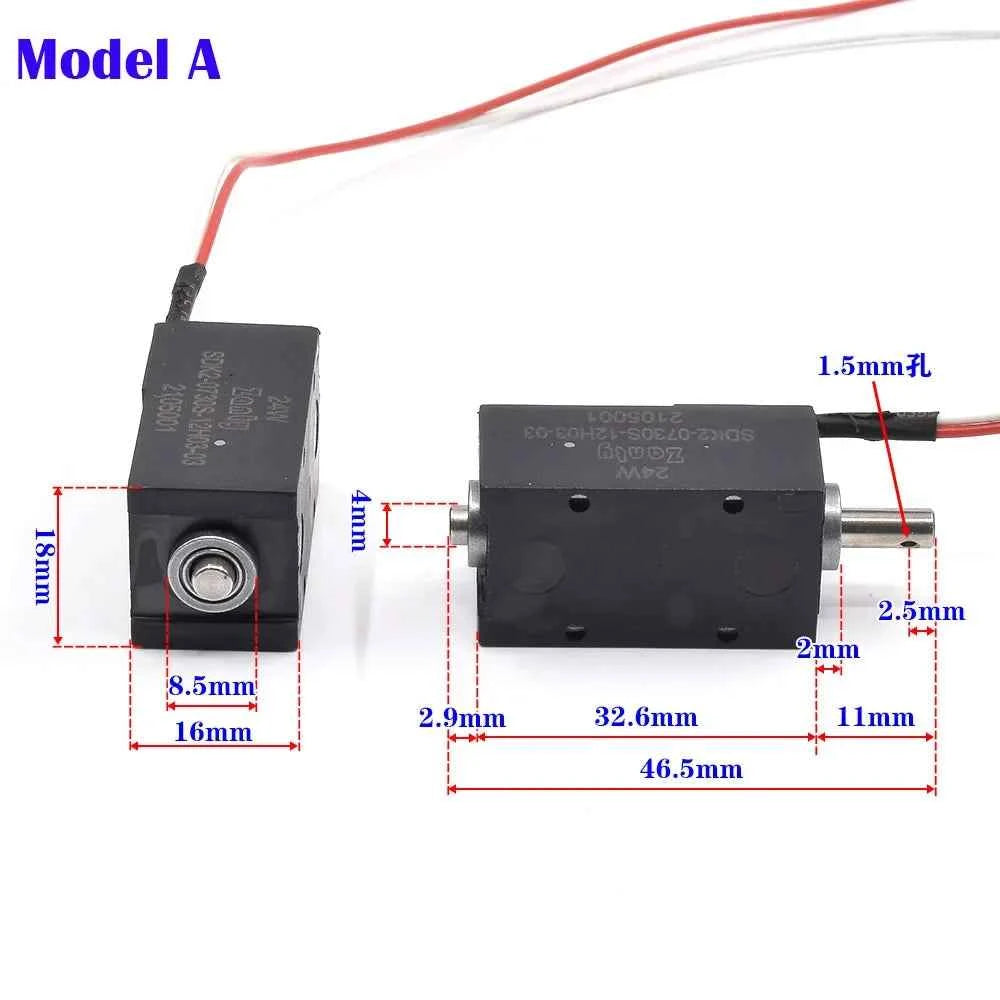 12V Latching Solenoid SDK2-0730S – Self-Holding Push-Pull Lock for DIY Robotics & Electronics