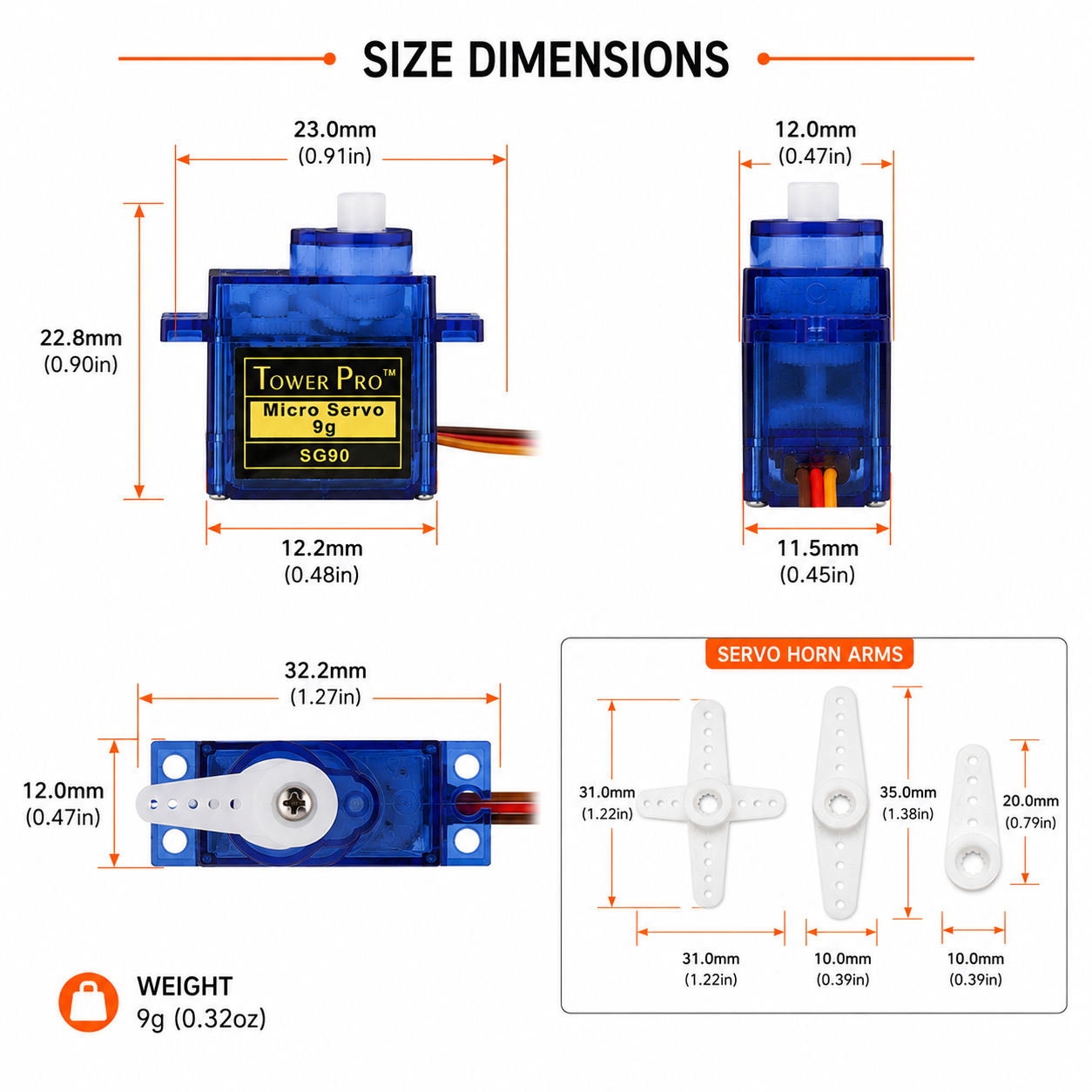 Tower Pro SG90 Micro Servo 9g | Arduino RC Robotics STEM
