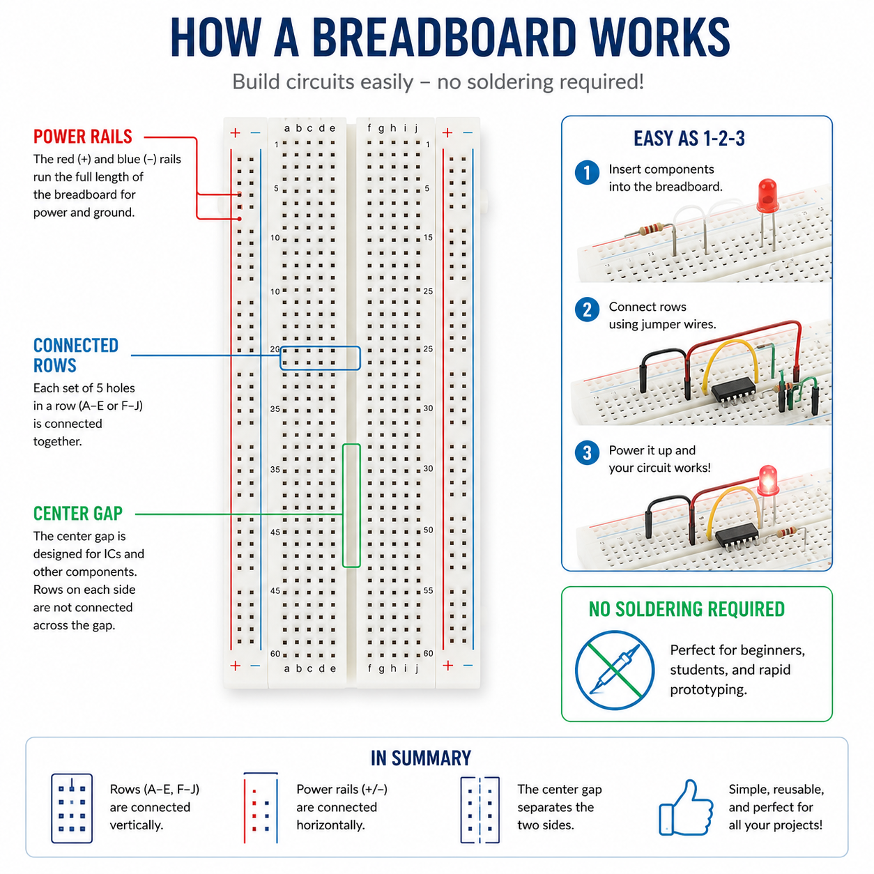 Solderless Breadboard – 400 & 830 Point
