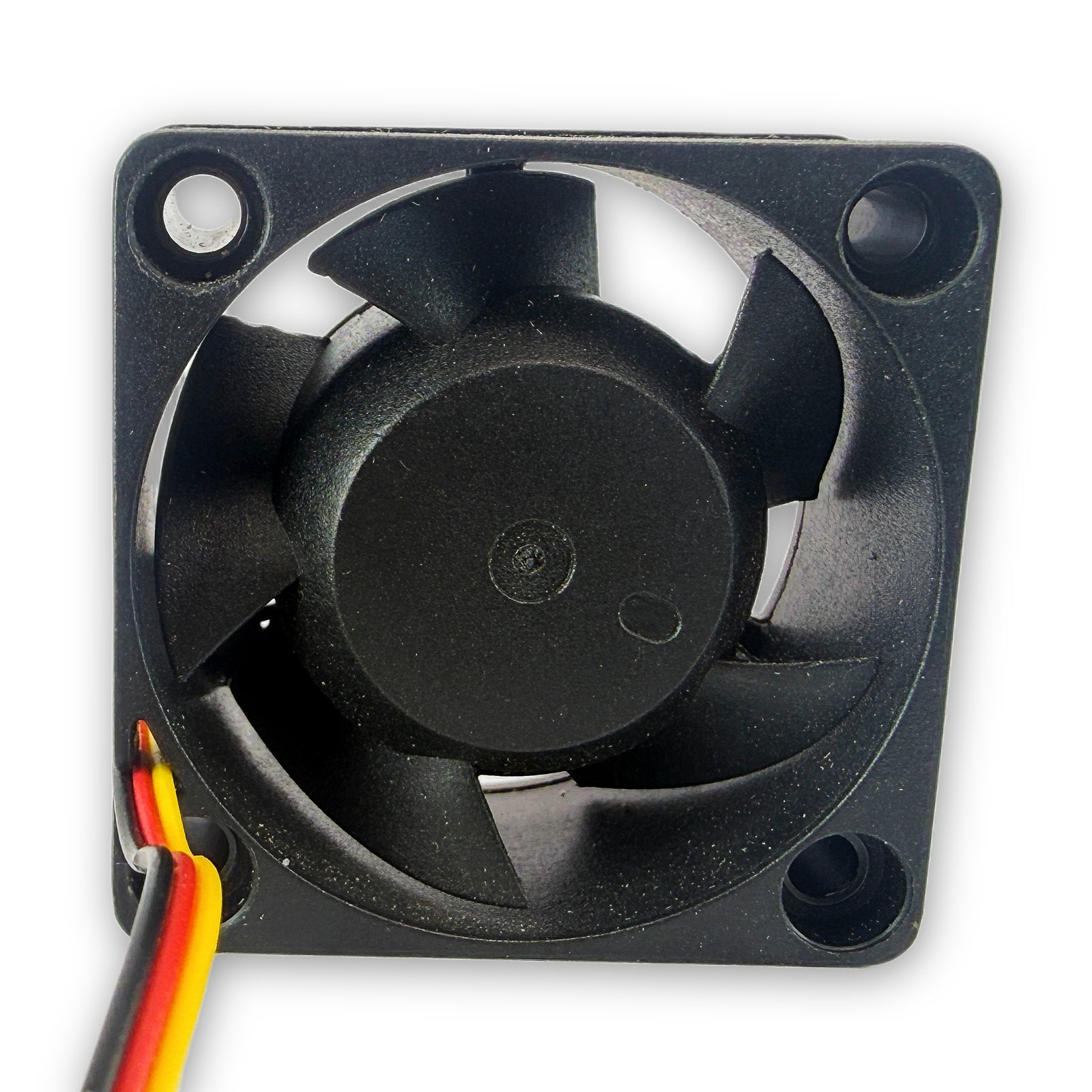 Sunon KDE1204PKV3 4020 fan rear view showing motor hub and mounting holes