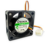 Sunon 4020 fan side profile showing 3-pin connector and wire