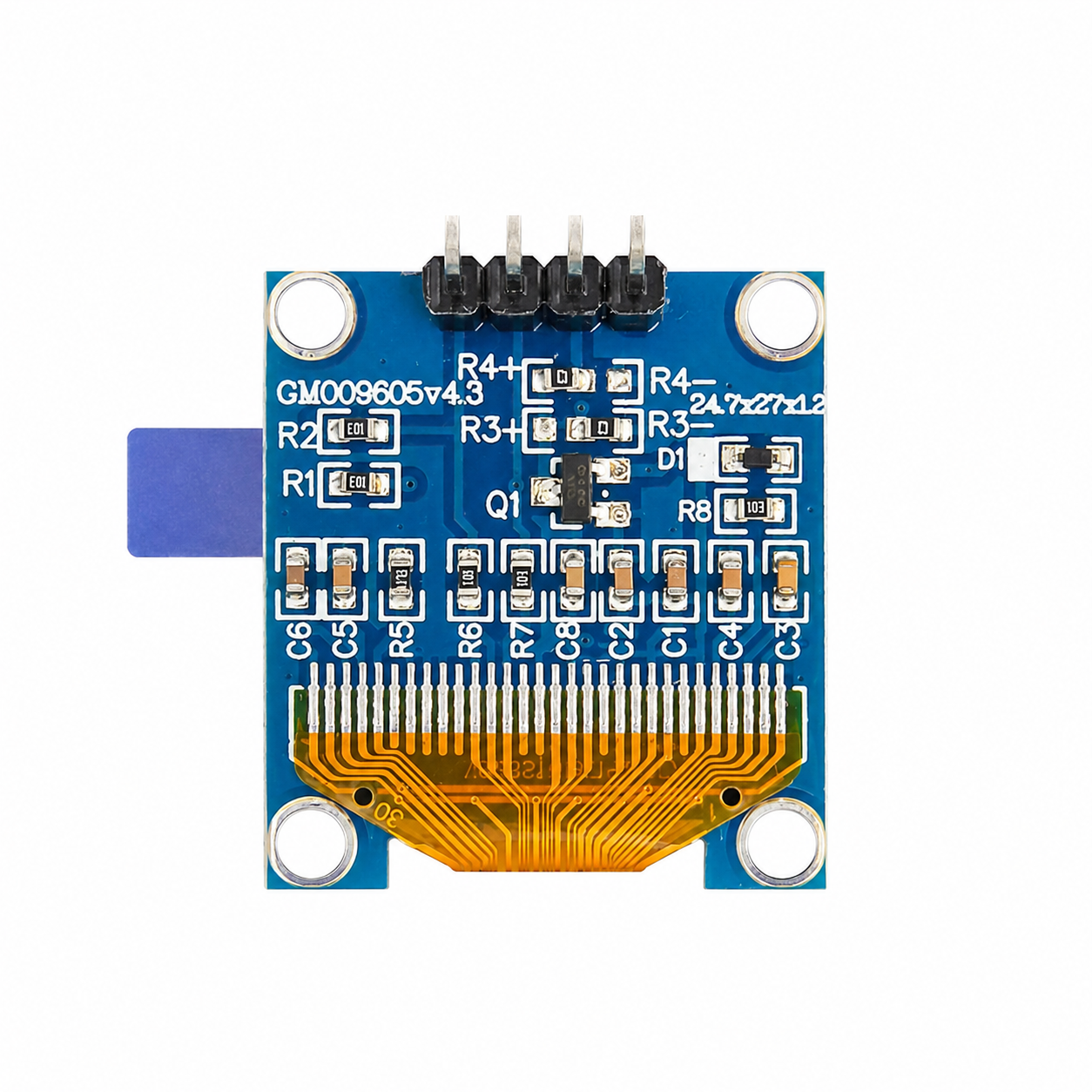 0.96" Blue OLED Display Module 128x64 I2C SSD1315 – backside