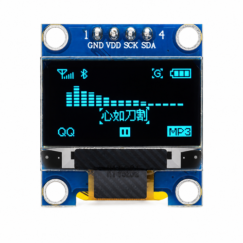 0.96" Blue OLED Display Module 128x64 I2C SSD1315 – screen on demo