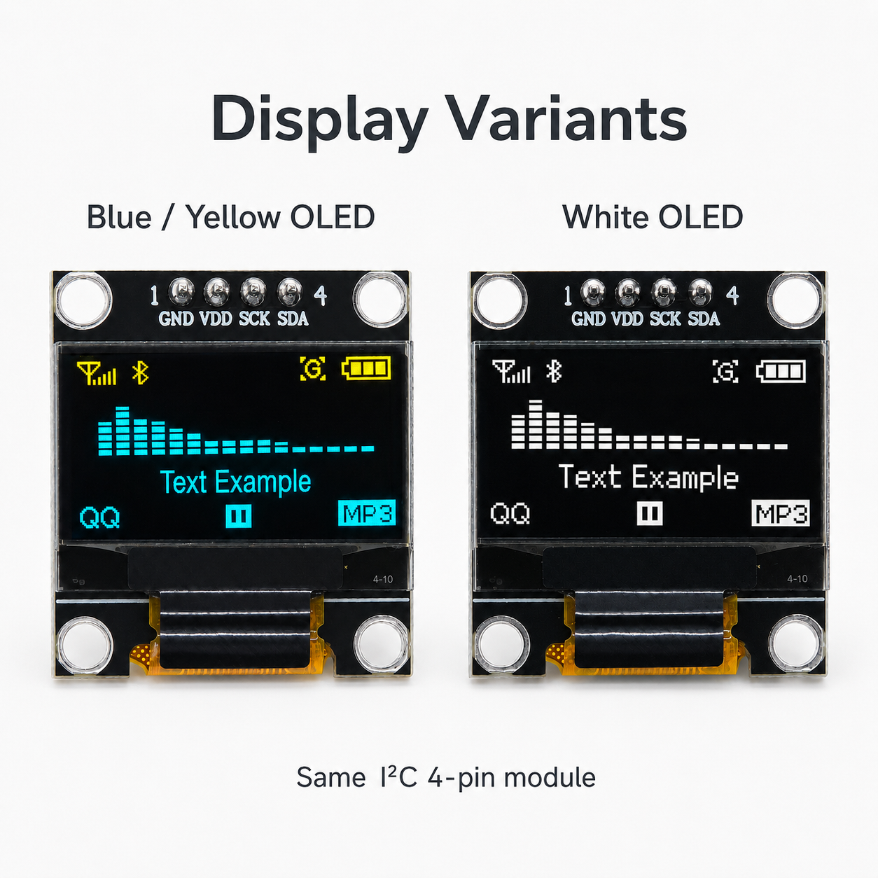 0.96" OLED Display Module 128x64 I2C SSD1306 - Arduino Compatible