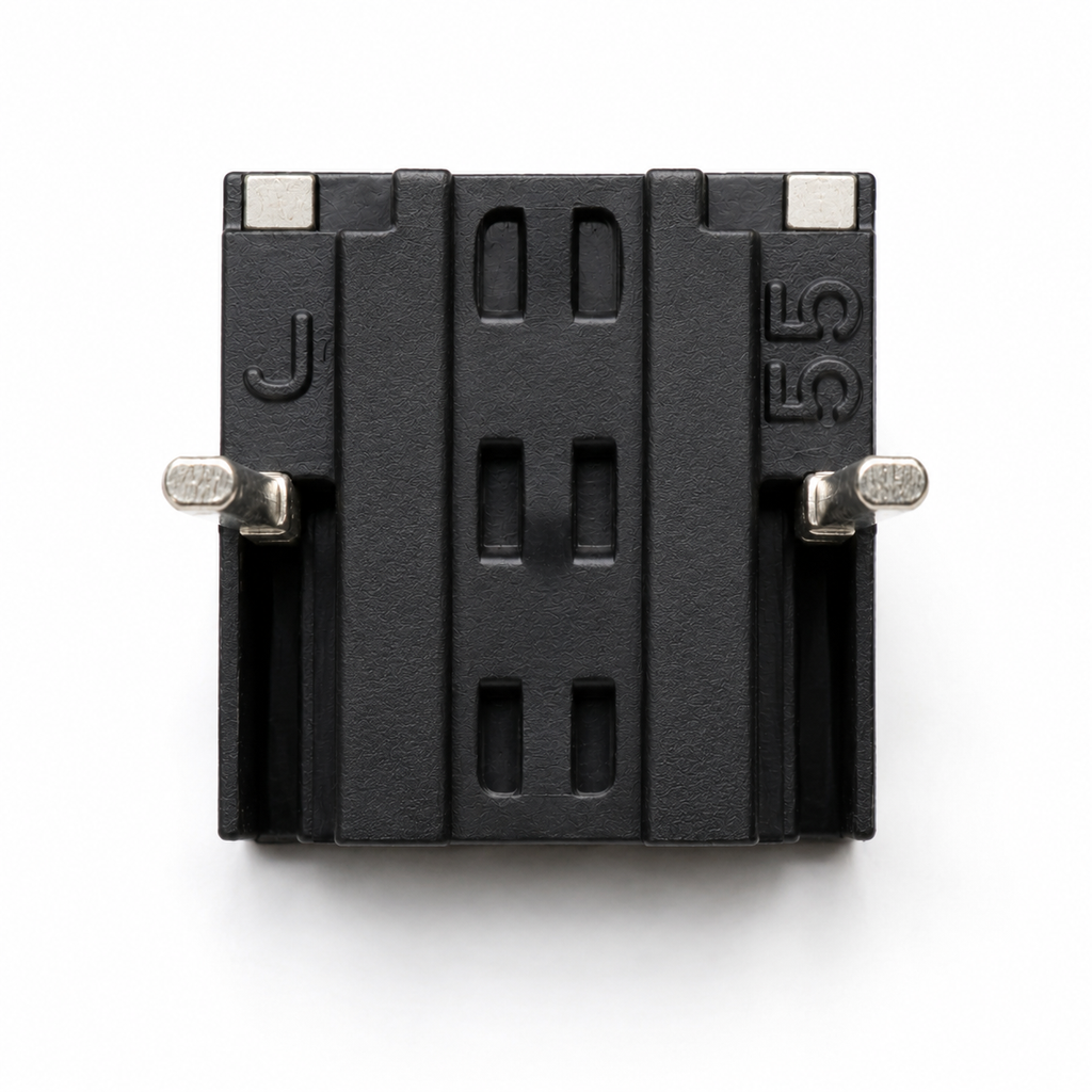 6×6mm tactile push button switch underside showing the 2 through-hole pins