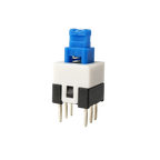 7x7mm Push Button Switch — 6-Pin DPDT, Self-Locking or Momentary