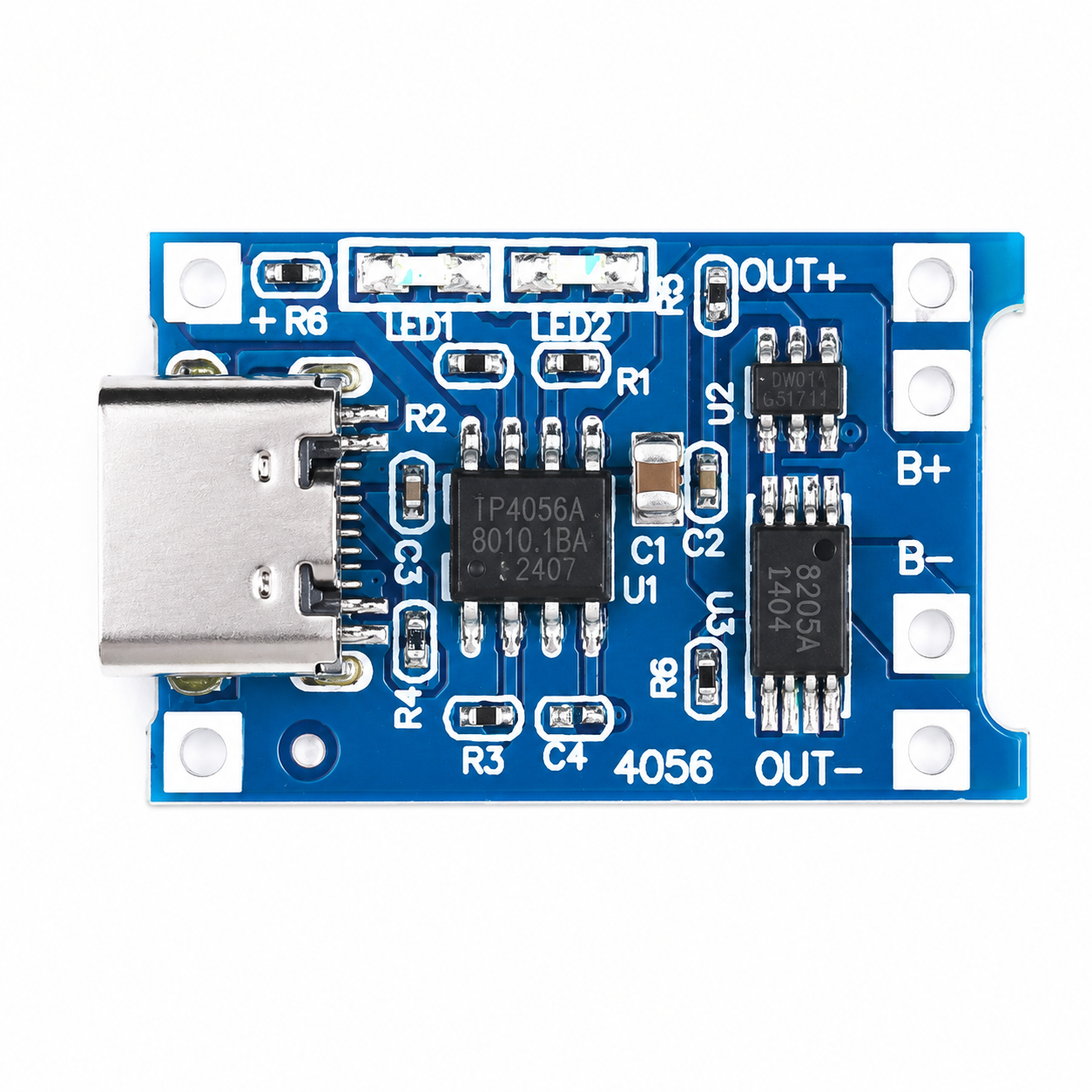 TP4056 USB-C Lithium Battery Charging Module – 5V 1A, 18650 Protection