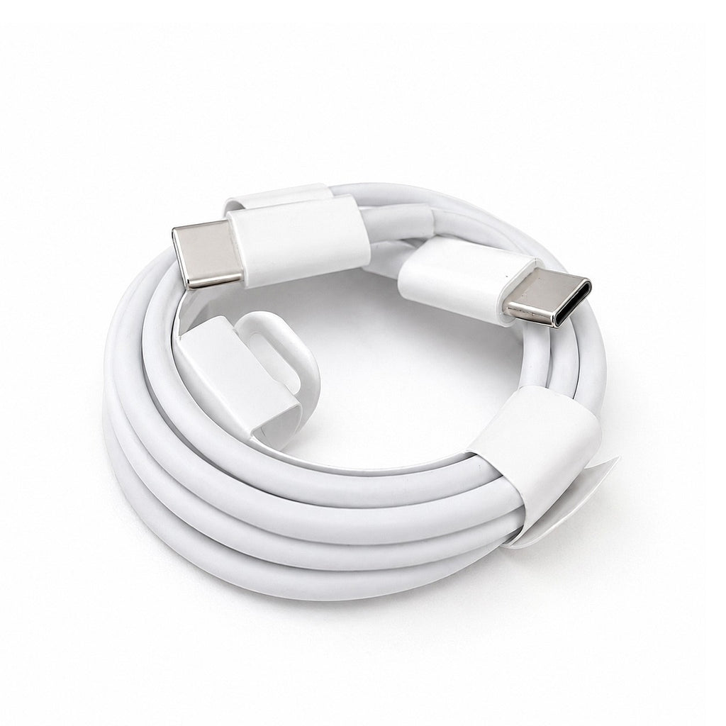 USB-C to USB-C cable 1m coiled, showing both reversible Type-C connectors