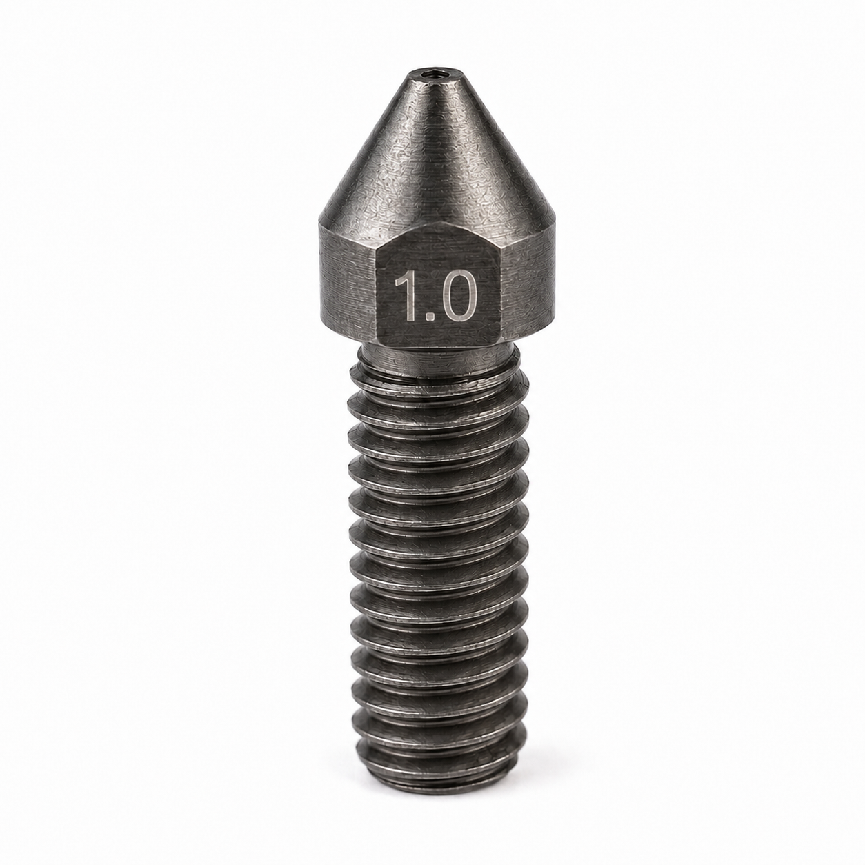 Volcano hardened steel 1.0mm 3D printer nozzle, M6 thread, 1.75mm filament, high flow abrasive