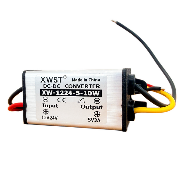 XWST DC-DC Buck Converter — 12V/24V to 5V (1A / 2A / 3A) IP67 Waterproof