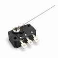 Arcade coin mechanism microswitch with extra-long wire lever and three terminals