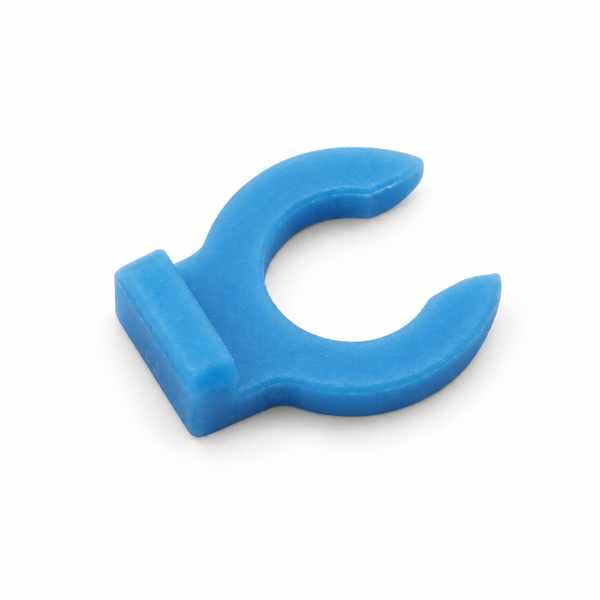 Blue Bowden tube collet retainer clip for 4 mm PTFE push-fit fittings