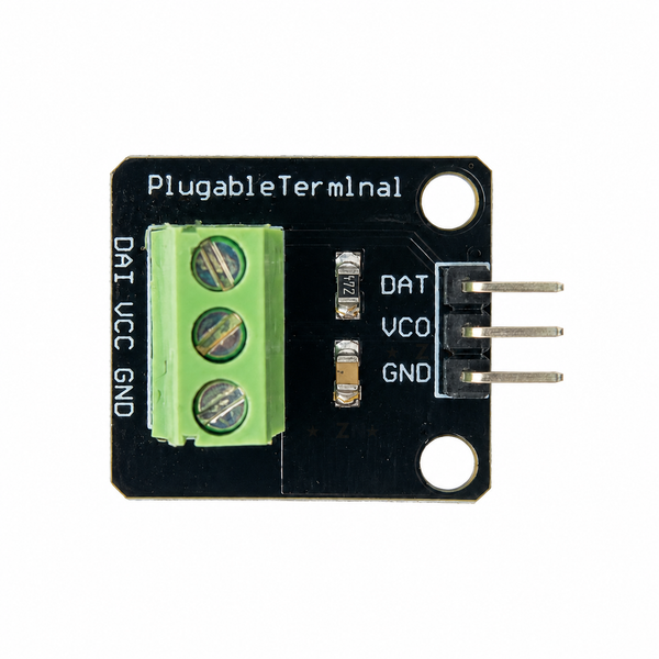 DS18B20 adapter module with screw terminal, pull-up resistor and three-pin header