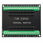 Top view of the ESP32 terminal adapter showing every pin label, 5V to 3V3 on one side and CLK to GND on the other