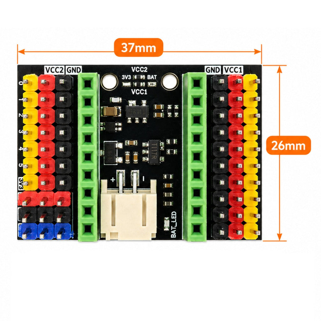 ESP32-S3 SuperMini expansion board dimensions, 37 by 26 millimetres
