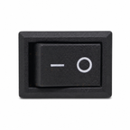 KCD1 21x15mm black rocker switch, straight-on I/O actuator view