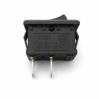 KCD1 rocker switch side view showing 6A 250VAC and 10A 125VAC markings