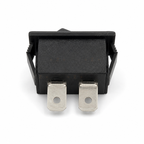 KCD1 rocker switch rear construction with two blade terminals and snap clips