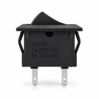 Side view of the KCD11 switch showing the KCD11 3A 250VAC 6A 125VAC marking and two lugs from the base