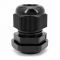 M20 black nylon cable gland with locknut, moulded M20x1.5 marking