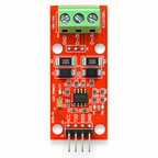 Front of the HW-144 RS485 board showing the GND, D-/B, D+/A terminal labels and the VCC, TXD, RXD, GND header labels