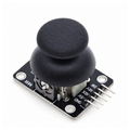 KY-023 XY joystick module with black thumb cap, push button and five labelled header pins