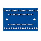 Nano Terminal Adapter bare PCB underside showing plated through-holes