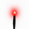 Red 3mm pre-wired diffused LED illuminated on a white background