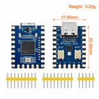 RP2040-Zero dimensions diagram, 17.9 x 23.3mm, weight 3.25g