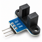 Optical sensing slot and OUT VCC GND pins on photoelectric interrupter module