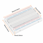 400 point breadboard dimensions: 82mm long, 54mm wide, 9mm high, each detachable half 27mm