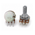 Front and back views of the WH148 B10K 20mm shaft potentiometer; sold individually